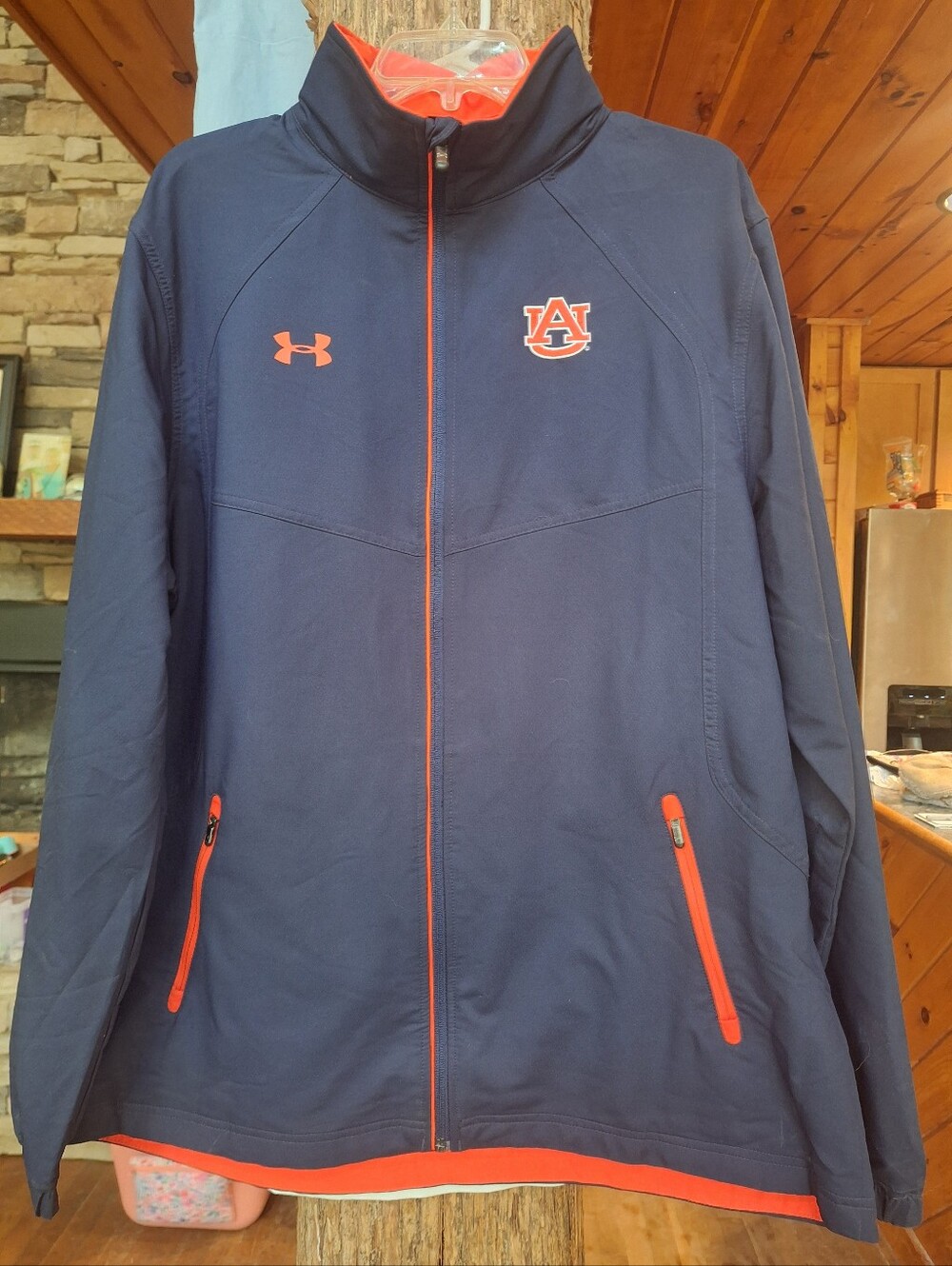 Under Armour Navy and Orange Auburn Softshell Jacket XL